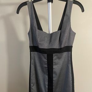 Bebe pewter gray mini dress with black detail size 0